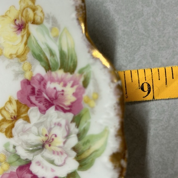 VTG Limoges France Elite Works Dish Pink Floral and Gold Trim - Picture 8 of 8